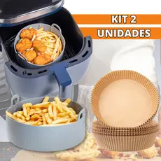 KIT Forma Para Air Fryer Silicone Papel Forno Microondas Fritadeira Assadeira - Escolha Seu Kit