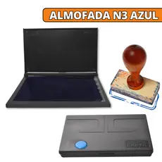 Almofada Carimbeira N3 Com Tinta Azul Para Carimbo De Madeira