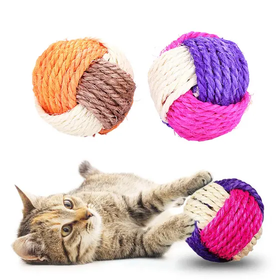 Brinquedo Para Gatos Com Catnip Erva De Gato Bola Sisal Colorida