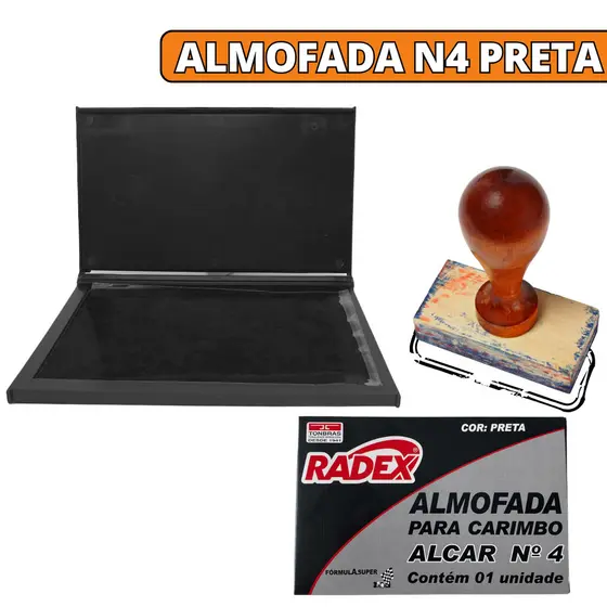 Almofada Carimbeira Grande Com Tinta Preta Para Carimbo De Madeira