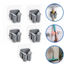 Kit 5 Suporte Único Parede Pendurar Vassoura Rodo Auto Adesivo Até 3kg