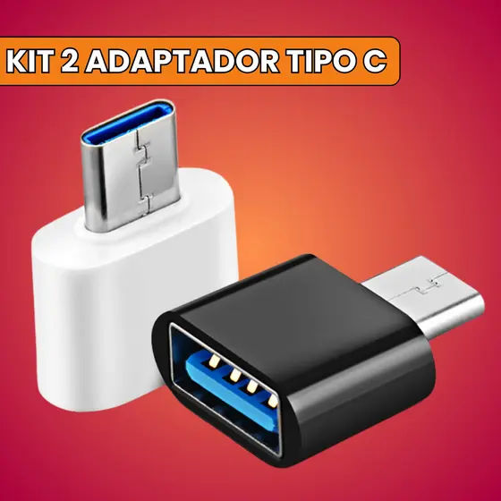 2Un Adaptador OTG Mini Tipo C Macho Para Fêmea USB Conversor Celular