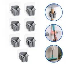 Kit 7 Suporte Único Parede Pendurar Vassoura Rodo Auto Adesivo Até 3kg
