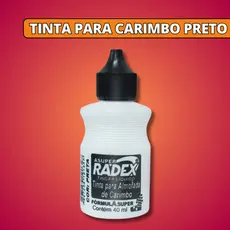 Tinta Preta Para Almofada De Carimbo Radex 40ml Refil Carimbeira