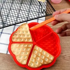 Forma De Waffle Panquecas Crocante Em Silicone Antiaderente Multiuso Air Fryer