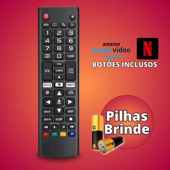 Controle Remoto Compatível Com LG Smart Tv 4k Botões Netflix Amazon