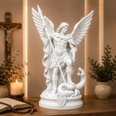Imagem São Miguel Arcanjo Decorativa Escultura Católica Proteção Fé Cantinho de Oração Presente Religioso