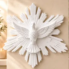 Divino Espírito Santo Parede 25cm Pomba Branca Decoração Religiosa Católica Presente Fé Proteção