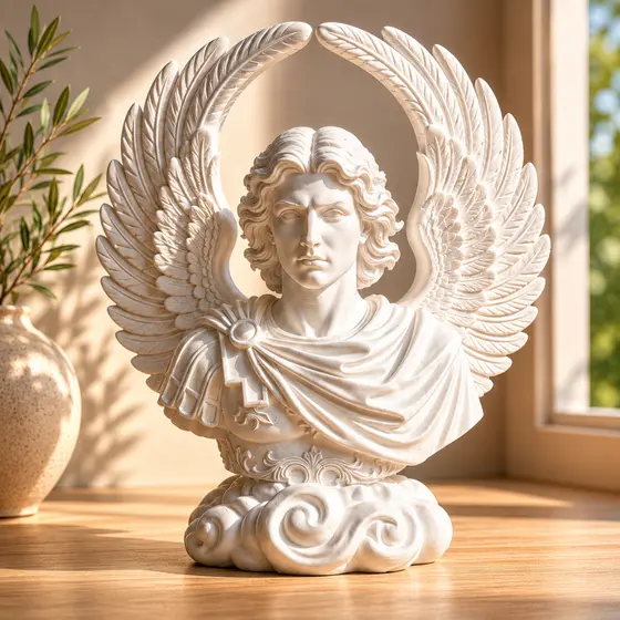 São Miguel Arcanjo Escultura Busto Católico 15cm Decoração Religiosa Presente de Fé Proteção Para Lar e Oração