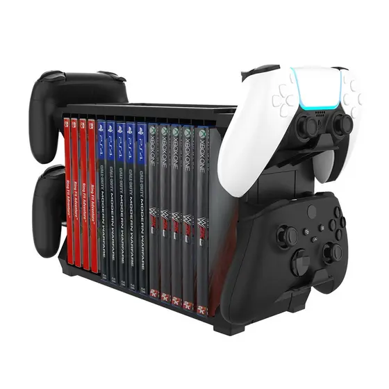 Organizador De Jogos + Suporte P/ Controles Ps5 Xbox Switch