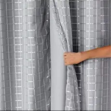 Cortina Blackout Blecaute PVC Com Tecido Voil Xadrez 1 Parte 1,40larg x 1,80alt