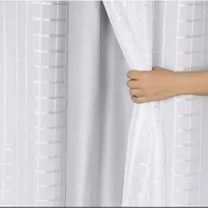 Cortina Microfibra 2,80m x 1,60m Prata c/ Voil p/ Sala, Quarto, Porta e Balcão