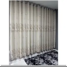 Cortina Bordada Com Forro de Microfibra Luxo 3,00m Largura X 2,80 Altura - OFERTA