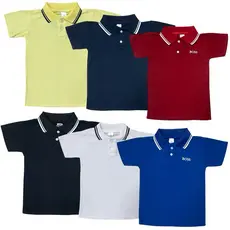 Camisa Polo Menino Infantil Básica Com Gola Manga Curta ..