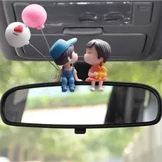 Casal Dos Desenhos Animados Boneca Balão Decoração Espelho Retrovisor Do Carro Ornamento Escritório Presente Namorada