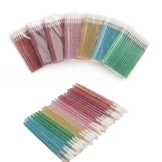600 Bastão Glitter Pincel Aplicador Descartável Glitter Gloss e Batom Maquiagem