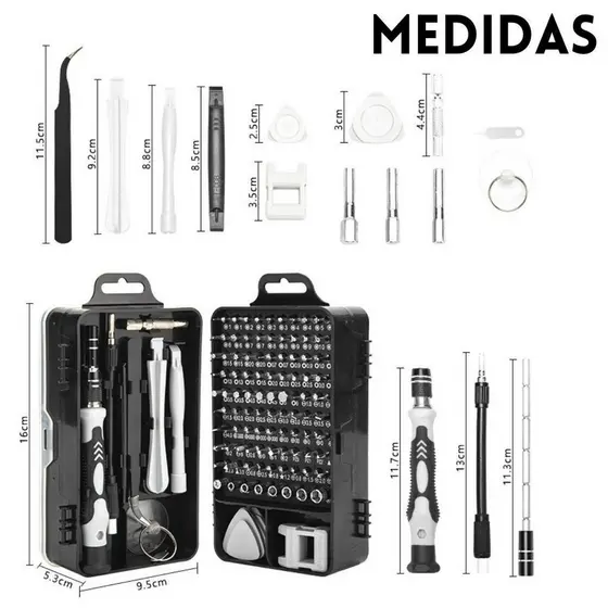 Kit Ferramentas 115 Peças Jogo Mini Chaves Precisão Multiuso Celular Notebook Tablet