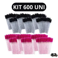 Kit 600 Escovinhas De Cílios Sobrancelha Glitter Extensão e Alongamento Descartável