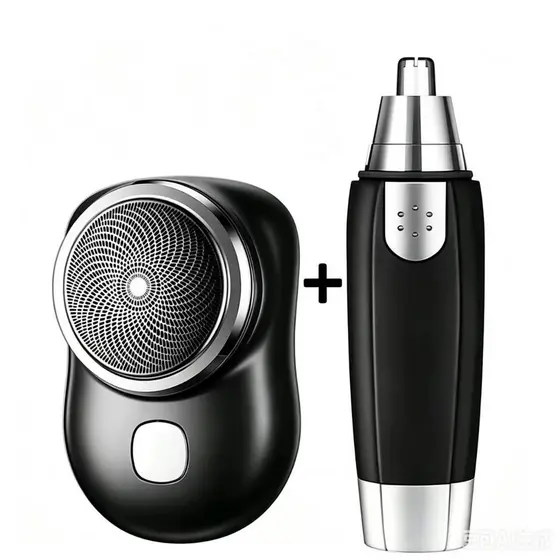Kit Masculino Aparador de Nariz + Mini Barbeador Elétrico à Prova d"Água