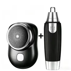 Kit Masculino Aparador de Nariz + Mini Barbeador Elétrico à Prova d"Água