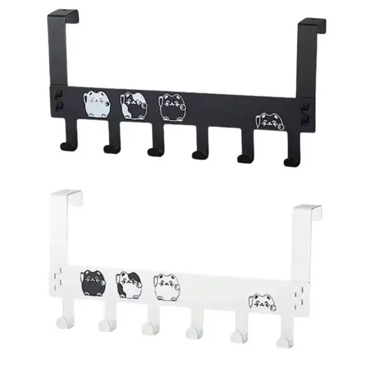 Suporte para Porta 6 Ganchos Panda Sem Perfuração   –  Ideal para Roupas, Toalhas e Acessórios WL-2458