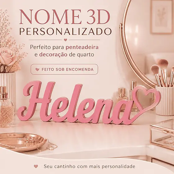 Decoração para Penteadeira Letreiro Personalizado Enfeite Penteadeira