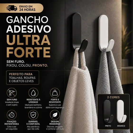 Cozinha Banheiro Furadeira Organizador de Parede Gancho de Adesivo