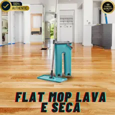 Flat Mop Lava E Seca Multiuso Vertical Balde Esfregão Rodo com Refil