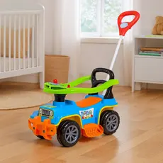Carrinho Jip Jip Infantil de Passeio com Haste, Cercado e Buzina