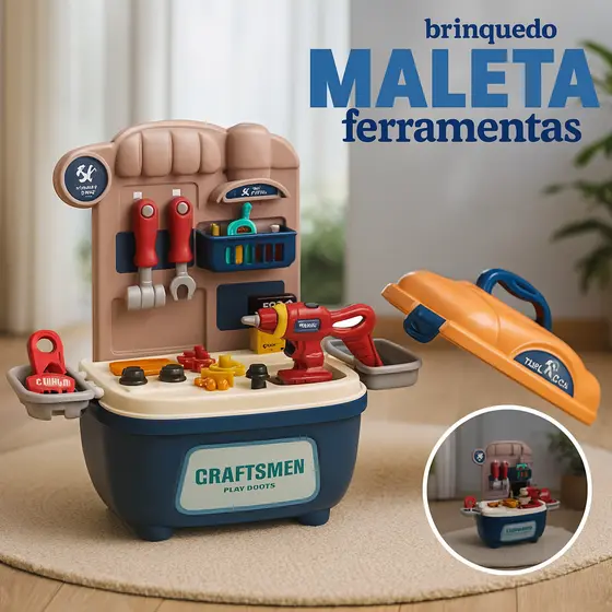 Brinquedo Infantil Maleta de Ferramentas - 24 Peças