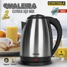 Chaleira Elétrica Inox 2 Litros 127V e 220V Alta Performance