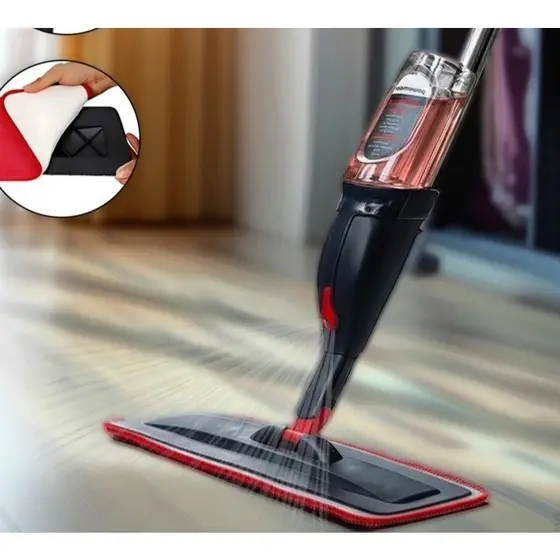 Mop Spray Rodo Lava e Seca  Esfregões Borrifa1 Refil Microfibra Limpeza Casa Conforto Lavagem