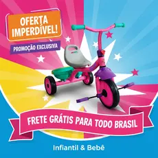 🔥 Triciclo Infantil Azul Motoca Tico Tico Pedal Velocípede Criança Menino Inmetro 🚀