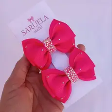 Laço infantil Parzinho Brilho para Menina no Bico de Pato com Borrachinha Antiderrapante