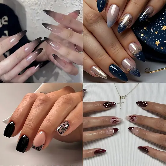 Unhas Postiças Decoradas KOASIS – 24 Cores Realistas, Super Duráveis Ideais para Festas e Uso Diário