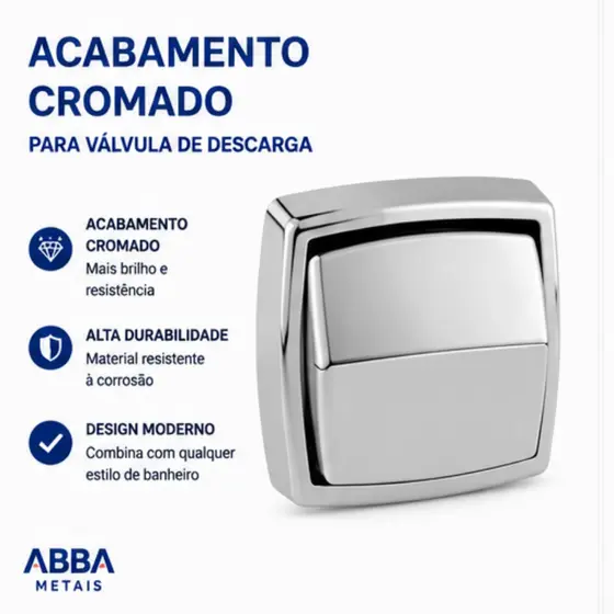 Acabamento De Válvula Para Descarga Cromado Banheiro Deca Hydra Max ou Docol em ABS