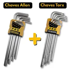 Jogo de Chaves Allen Torx Longas - 2 Kits com 9 Pçs cada