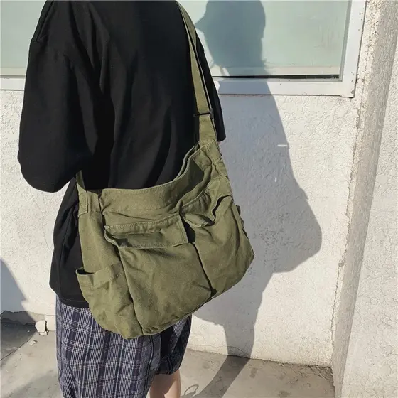 Casual Bolsa Feminina Pequena de Ombro Lisa com Bolso
