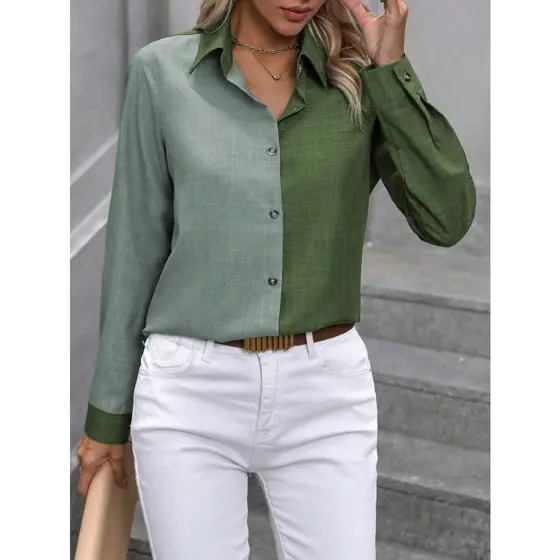 Camisa Social Feminina Slim fit Luxo Moda Estilosa Manga Longa