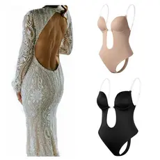 Body Modelador Feminino Sem Encosto U Para Vestido Decotados