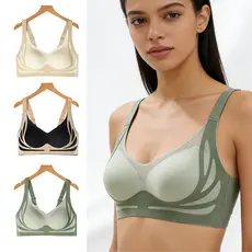 Copo Fixo Sem Costura Sutiã Feminino Reunindo Seios Push-Up Anti-Flacidez Regulável Conforto Dia A Dia