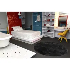Tapete Redondo 0,80cm Quarto Sala Escritório Pelo Macio Antiderrapante Peludo