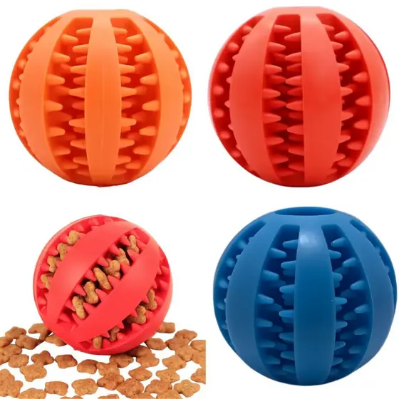 Bola Multifuncional Bolinha Escova Porta Petisco Cachorro Mordedor Pet Ball