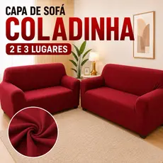Kit Capa Forro de Sofá Elástica Coladinha Em Malha Gel 2 e 3 Lugares Ligadinha Protetora Ajustável