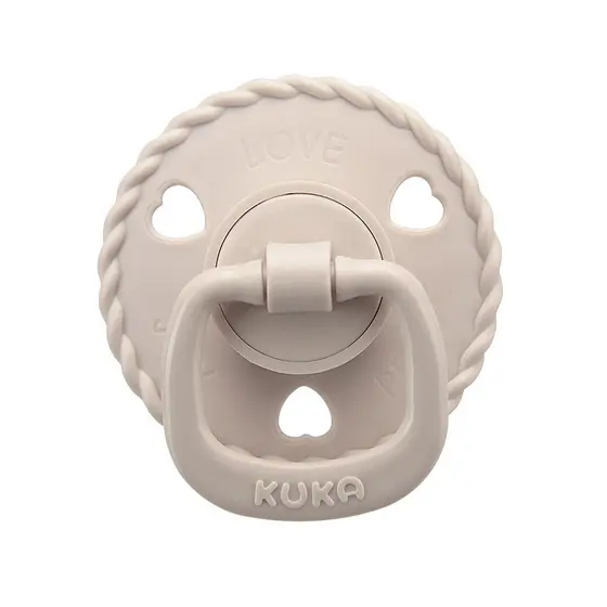 Chupeta Kuka Classic Bico Redondo Corações Tamanho 1 Bege