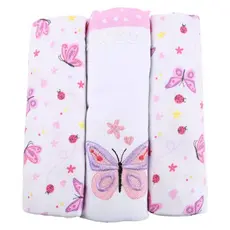 Kit Cueiro Baby Gijo Rolinho Bordado Borboleta - 03 Peças