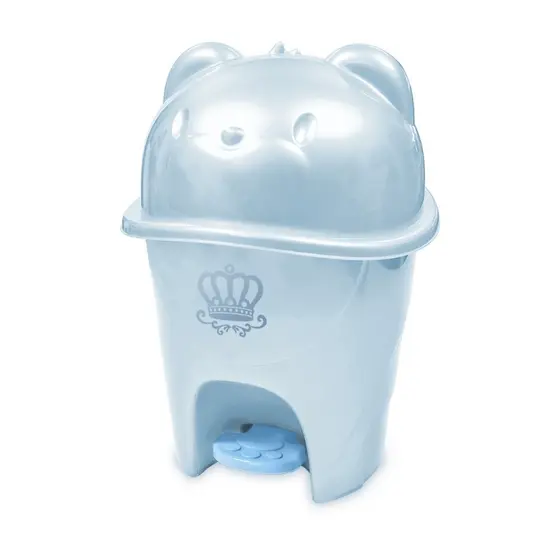 Lixeira Adoleta Fofura Majestic Com Pedal 6,5 Litros Azul Perolado