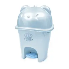 Lixeira Adoleta Fofura Majestic Com Pedal 6,5 Litros Azul Perolado