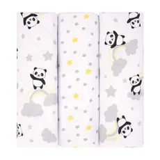 Kit Cueiro Incomfral Bublim Rolinho Estampa Panda - 3 Peças 1,00mX80cm
