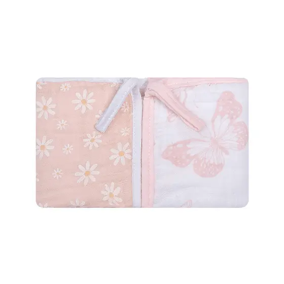 Pano De Boca Papi Com Prendedor Estampa Flores 2 Peças Soft